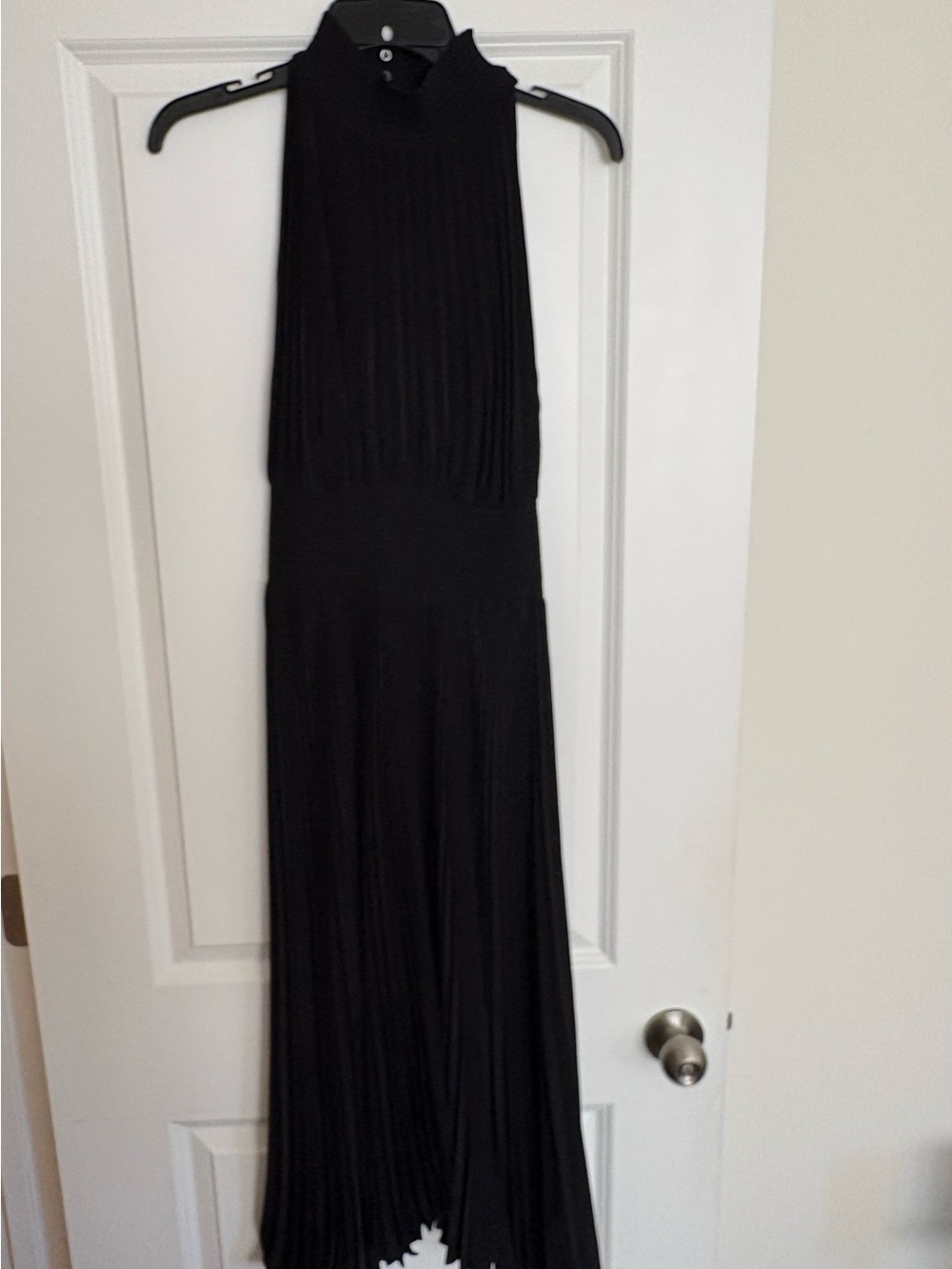 A.L.C. Black Pleated Halter Maxi Dress